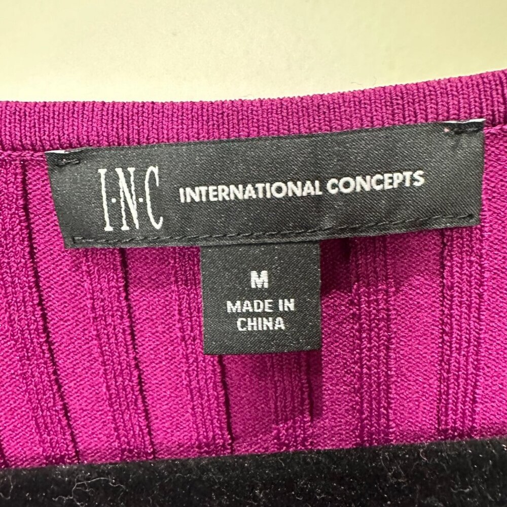 INC International Concepts Size Medium Autumn Berry Dolman Sleeve Ribbed Dress - Picture 11 of 12